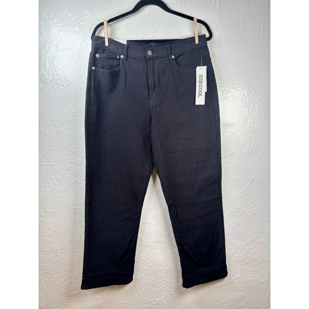 NEW 32 Degrees Sweatpant Jeans 10 Black Relaxed Fit High Rise Stretch Denim